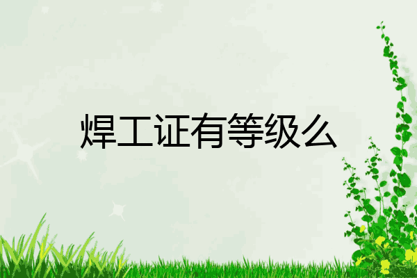 焊工证有等级么