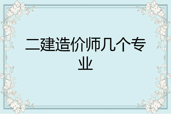 二建造价师几个专业