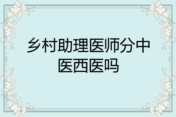 乡村助理医师分中医西医吗