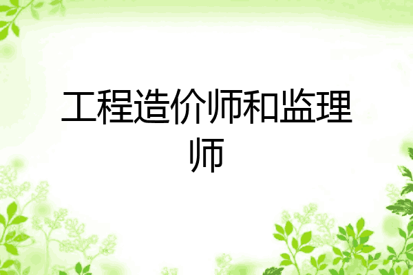工程造价师和监理师