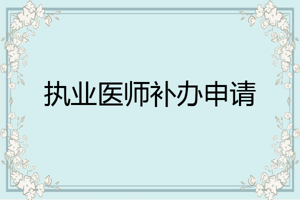 执业医师补办申请