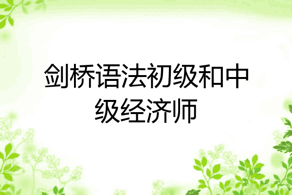 剑桥语法初级和中级经济师