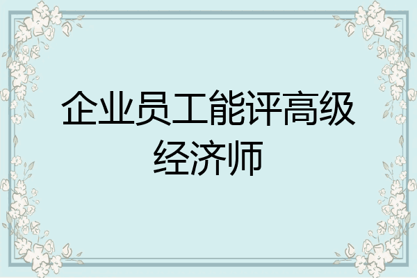 企业员工能评高级经济师