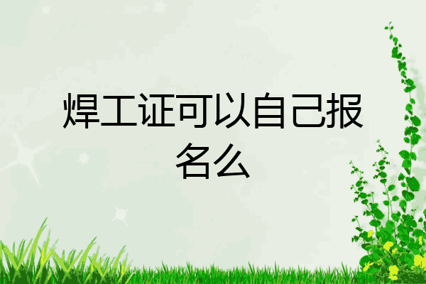 焊工证可以自己报名么