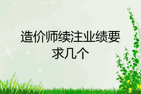 造价师续注业绩要求几个
