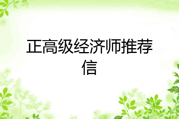 正高级经济师推荐信