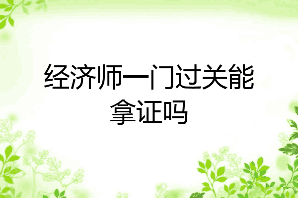 经济师一门过关能拿证吗