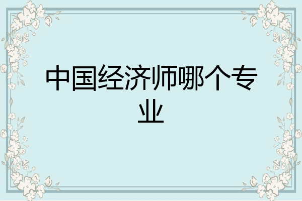 中国经济师哪个专业