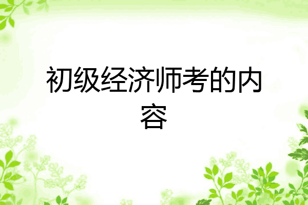 初级经济师考的内容
