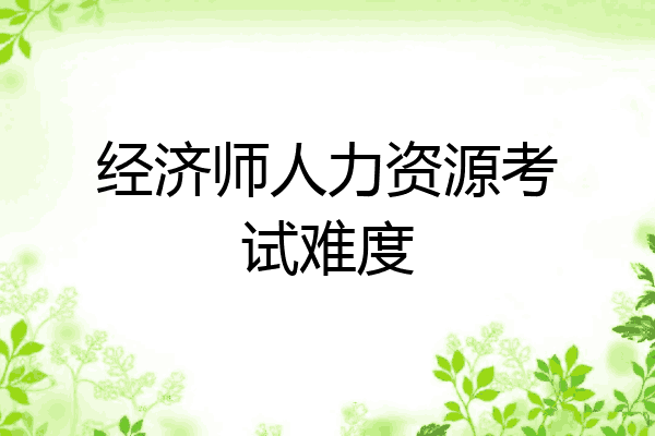 经济师人力资源考试难度