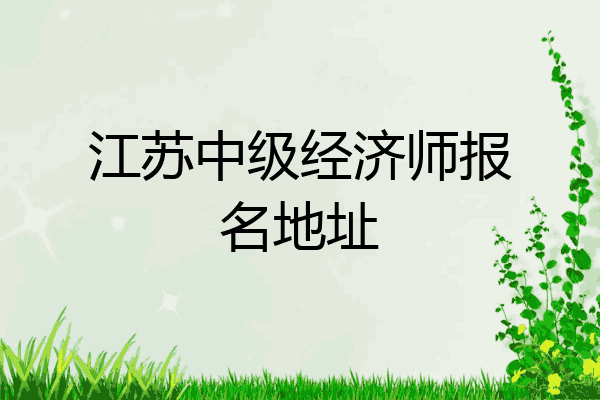 江苏中级经济师报名地址