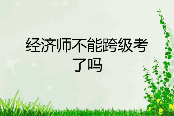 经济师不能跨级考了吗