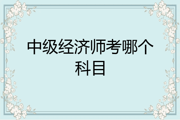 中级经济师考哪个科目