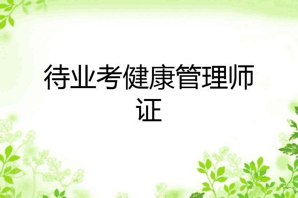 待业考健康管理师证