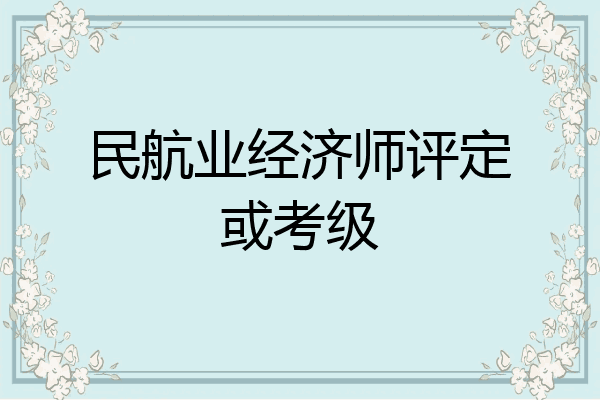 民航业经济师评定或考级