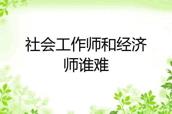 社会工作师和经济师谁难