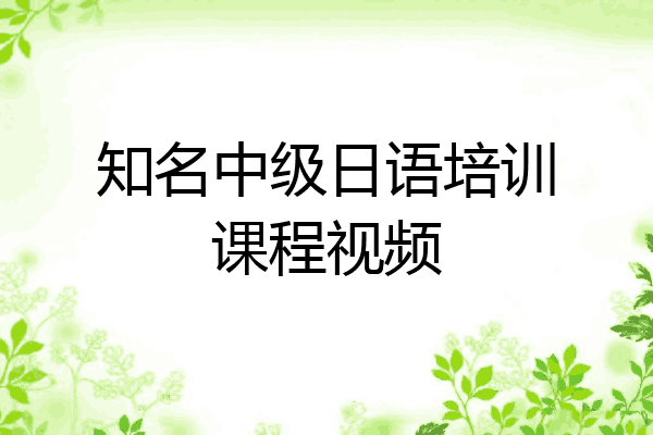 知名中级日语培训课程视频