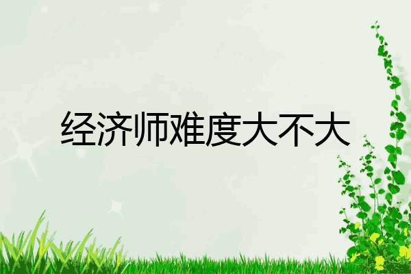 经济师难度大不大