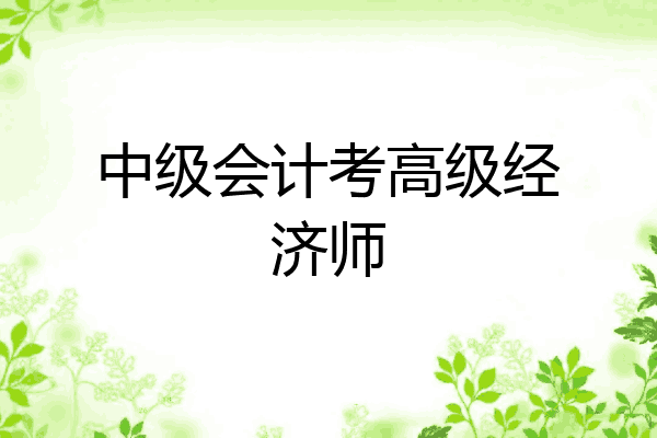 中级会计考高级经济师