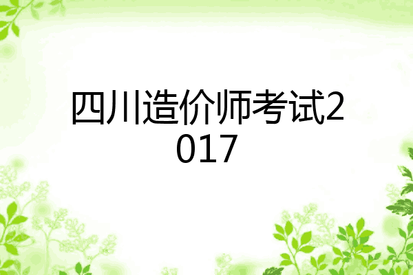 四川造价师考试2017