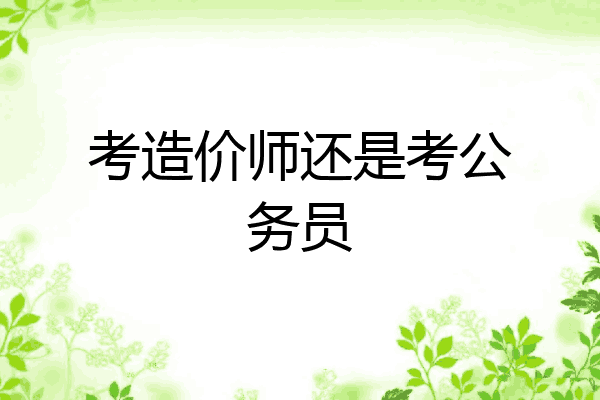 考造价师还是考公务员