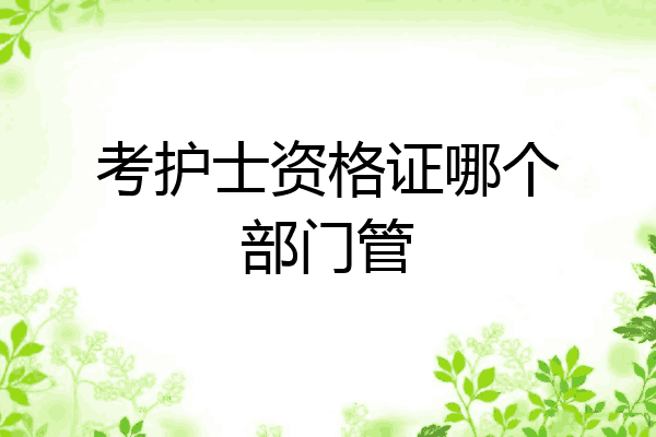考护士资格证哪个部门管