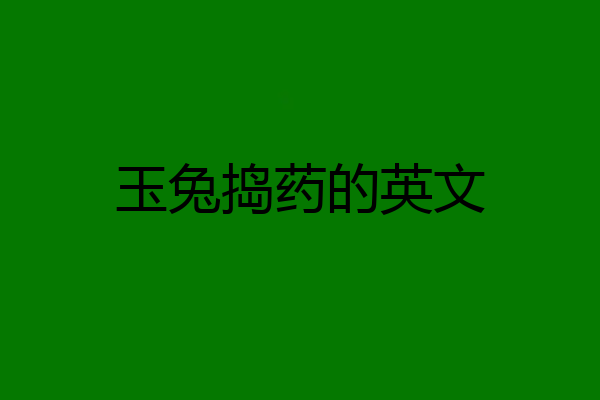 玉兔捣药的英文