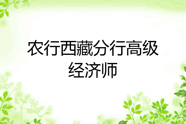 农行西藏分行高级经济师