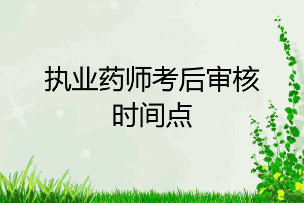 执业药师考后审核时间点
