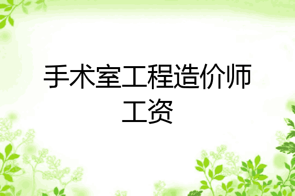 手术室工程造价师工资