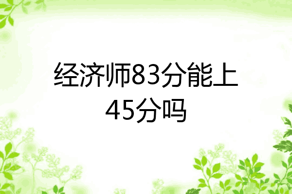 经济师83分能上45分吗