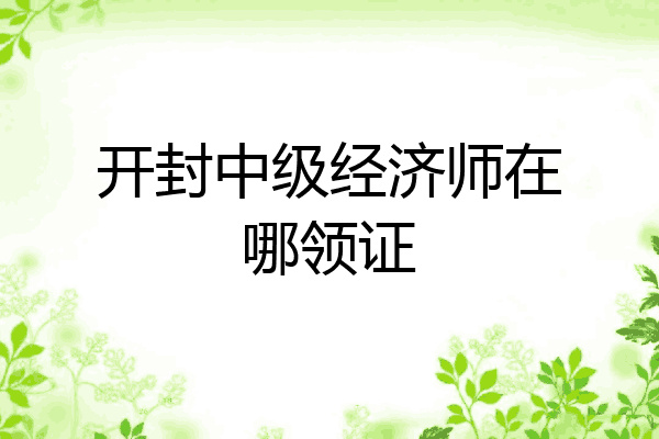 开封中级经济师在哪领证
