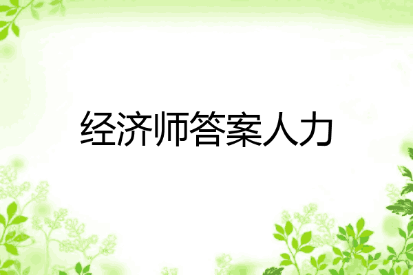 经济师答案人力