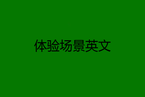 体验场景英文