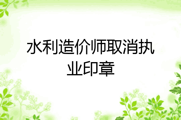 水利造价师取消执业印章