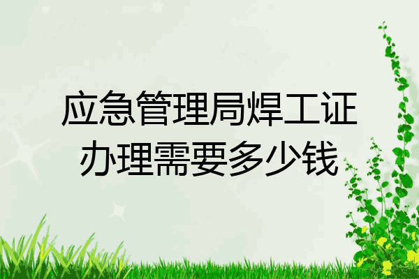 应急管理局焊工证办理需要多少钱