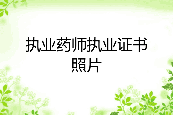 执业药师执业证书照片