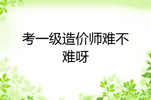 考一级造价师难不难呀