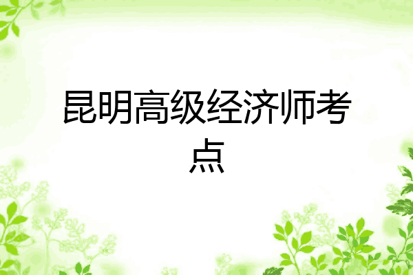 昆明高级经济师考点