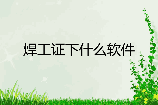 焊工证下什么软件