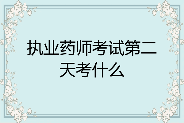 执业药师考试第二天考什么