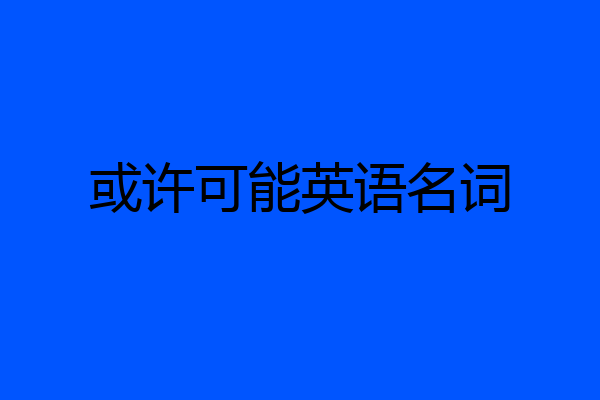 或许可能英语名词