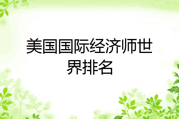 美国国际经济师世界排名