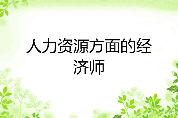 人力资源方面的经济师