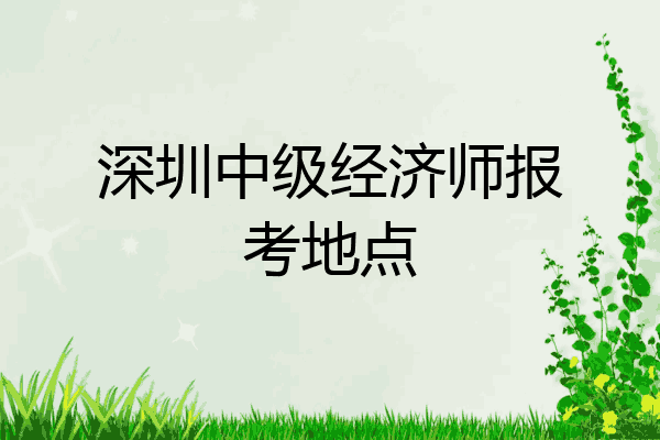 深圳中级经济师报考地点