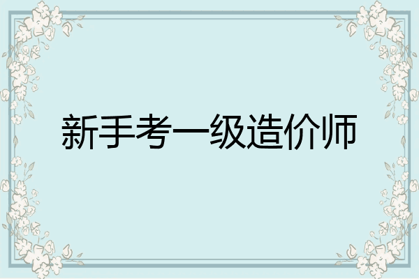 新手考一级造价师