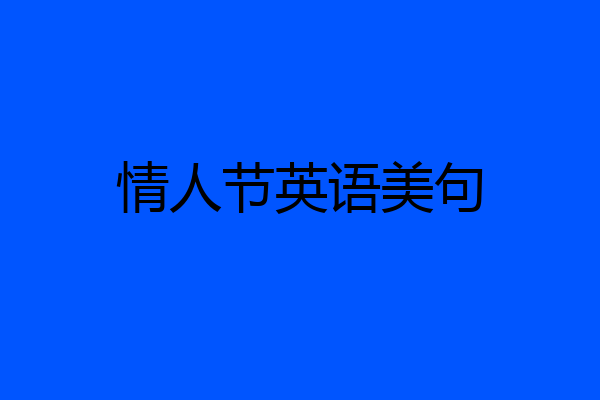 情人节英语美句