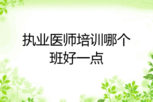 执业医师培训哪个班好一点