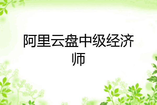 阿里云盘中级经济师