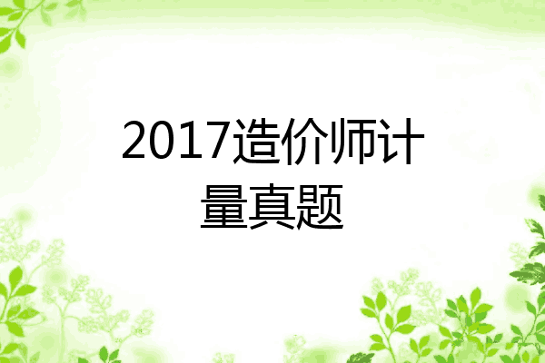 2017造价师计量真题